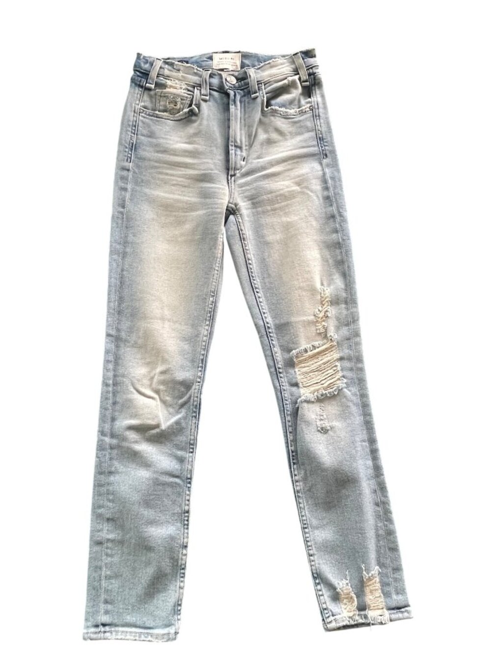 McGuire Vintage Slim Distressed Light Wash Jeans Womens Size 28 Cotton Blend Sol
